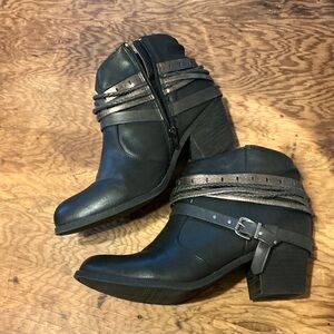 Jellypop Black and Brown Ankle Booties
